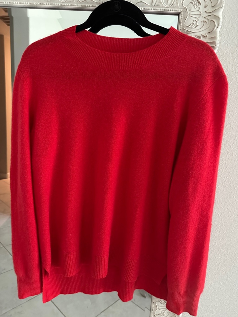 Saks Fifth Avenue Cashmere Red Crewneck Sweater